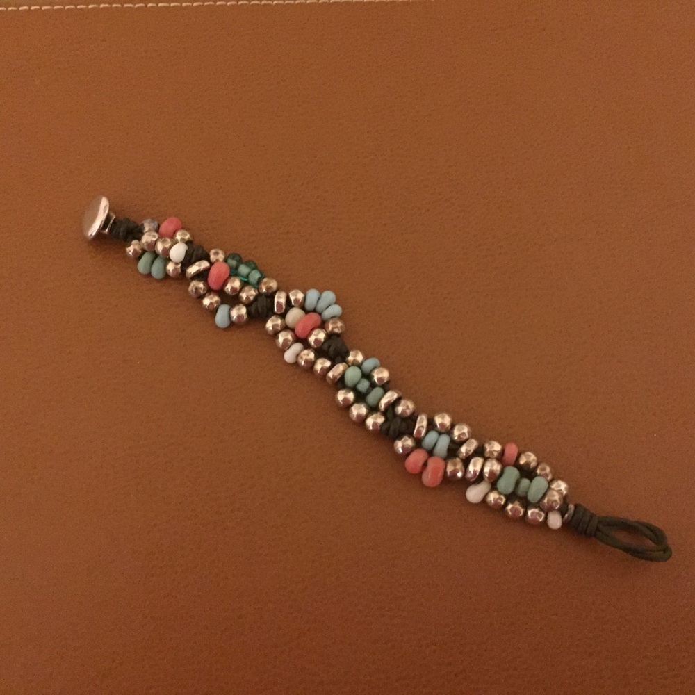 Uno de 50 tide bracelet leather silver beads